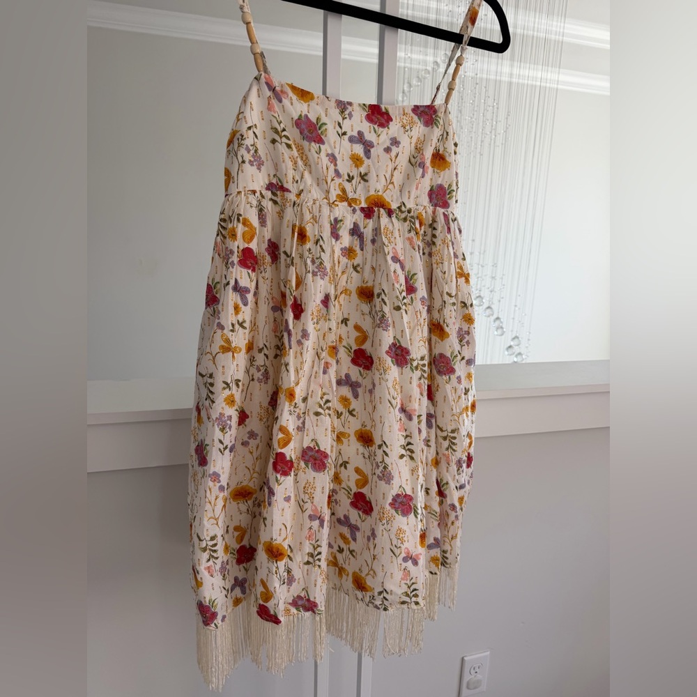 Eddy Gavin Fringe Mini Dress Floral Multicolor - Picture 5 of 10